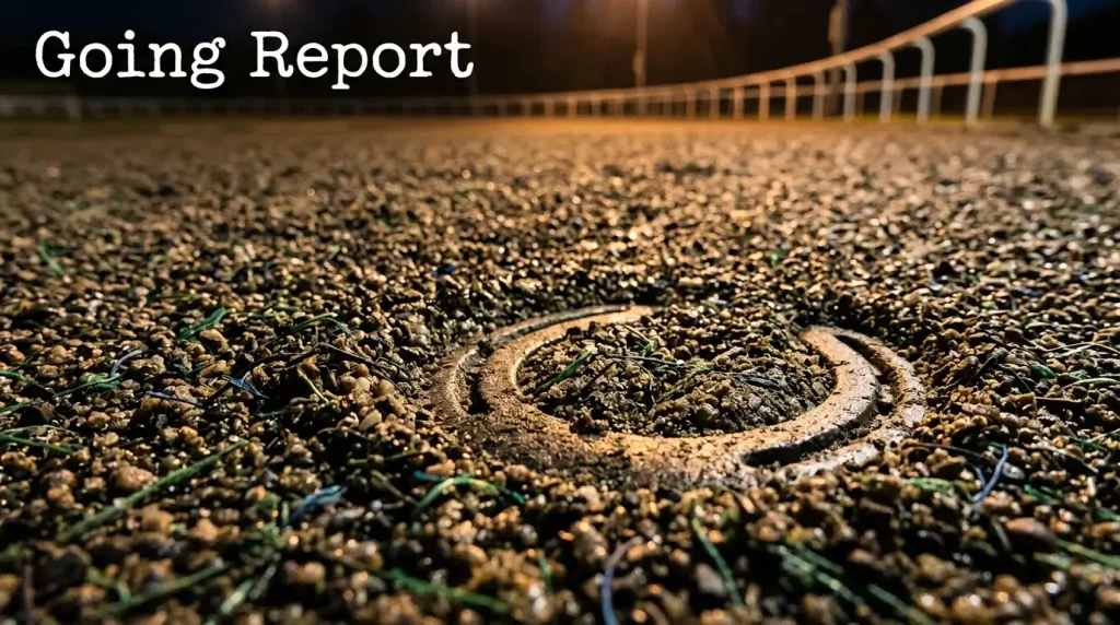 Wolverhampton going report — close-up of the Tapeta all-weather surface at Dunstall Park